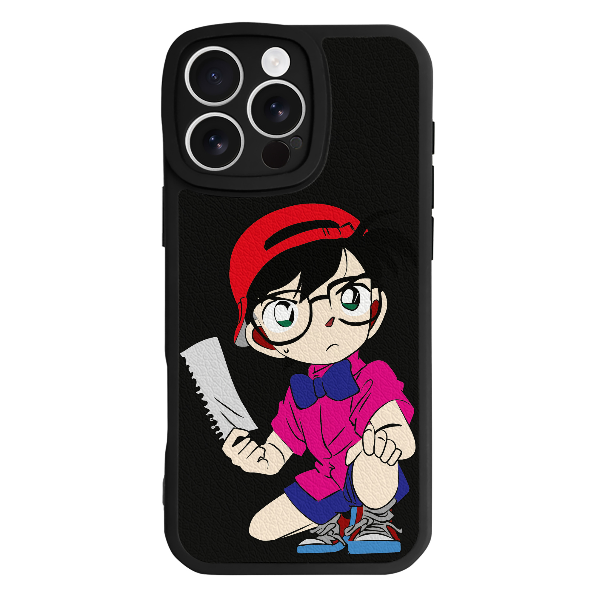 （画像用） 名探偵コナン 江戸川 コナン Detective Conan Conan Edogawa 【iPhone 16シリーズ対応】シリコンスマホケース（レザー調） 材質：シリコン